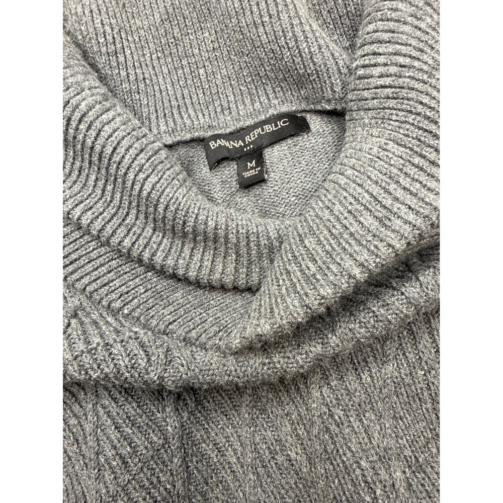 Banana Republic Men's Gray Shawl Collar Knit Sweater Size M Textured Diamond‎